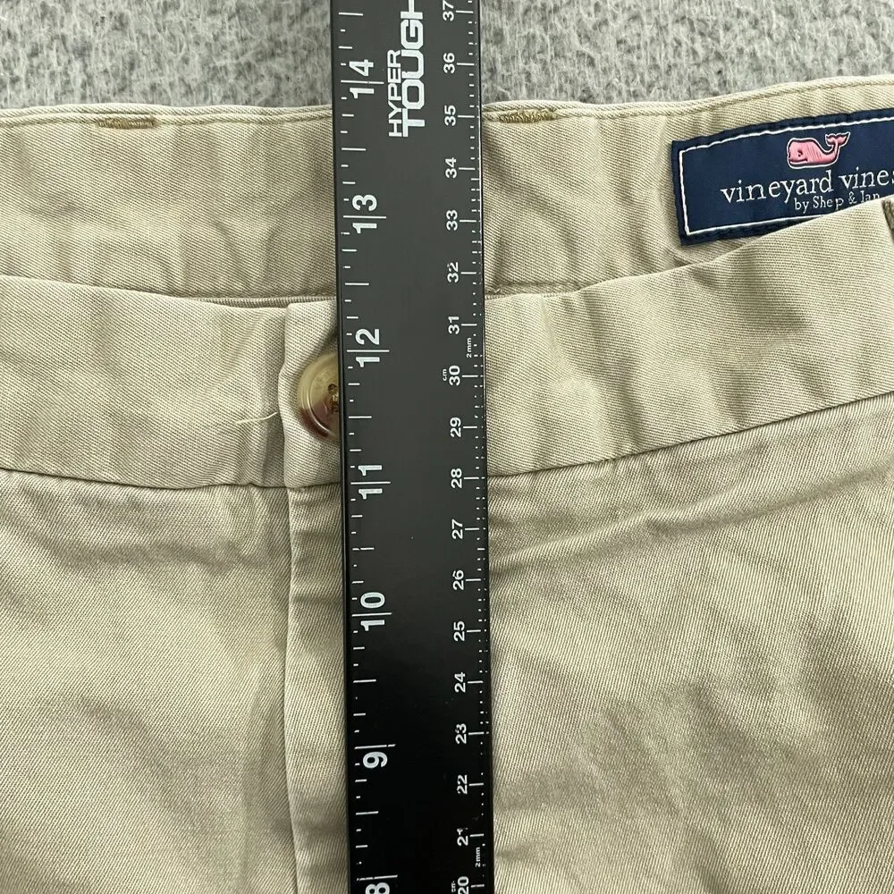 Vineyard Vines Breaker Shorts Men 42 Tan Chino Classic Flat‎ Front Golf